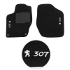 Jogo de Tapete Carpete Peugeot 307 2002 a 2012 Preto 3 Peças