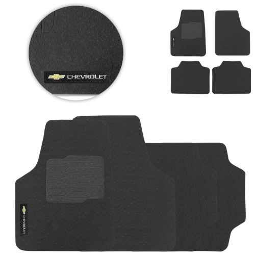 Tapete de Borracha Universal Chevrolet Preto PVC 4 Peças Tapete de Borracha Universal Chevrolet Preto PVC 4 Peças